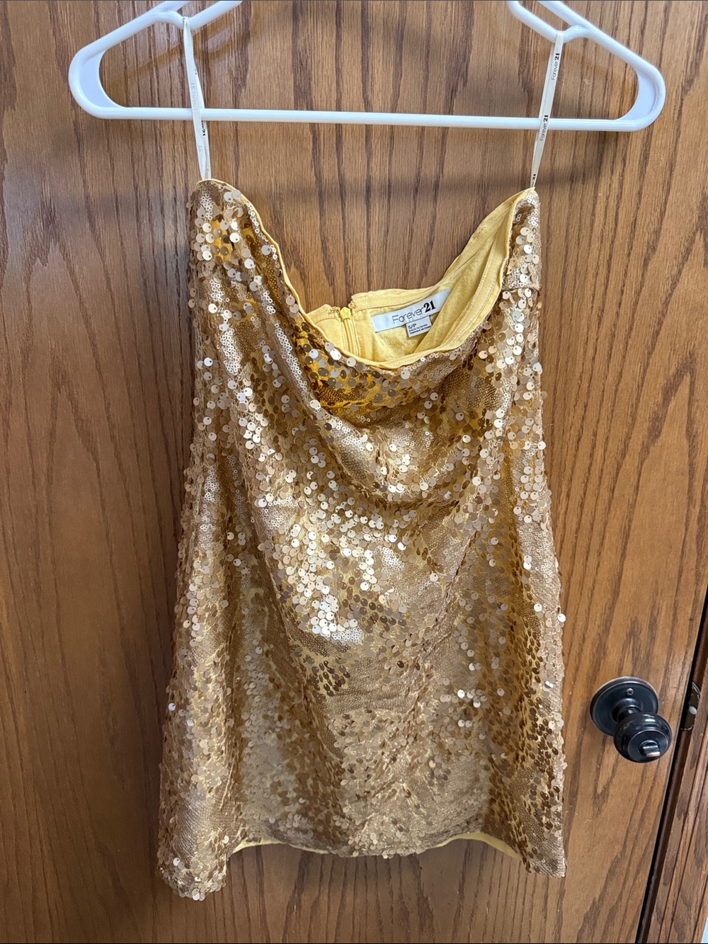 Forever 21 Gold Sequin Draped Cowl Cami